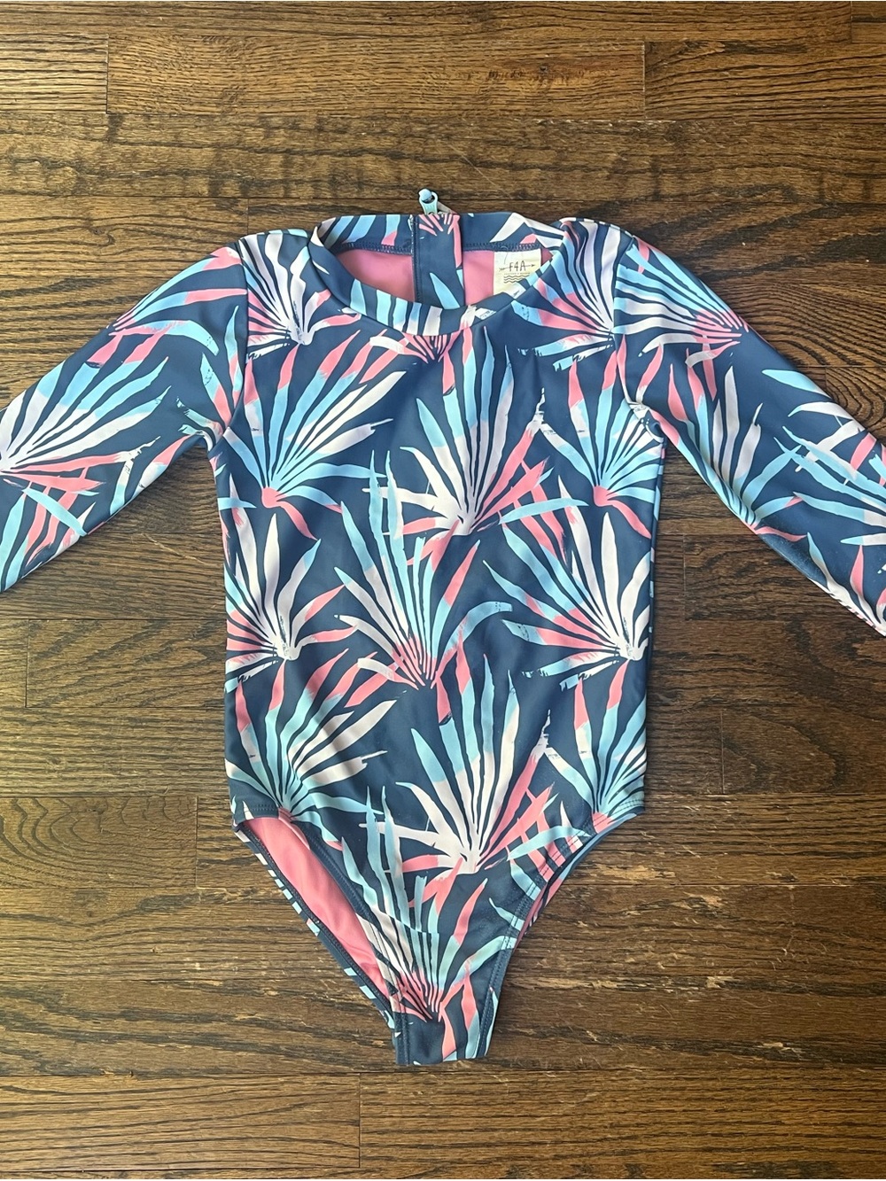 Feather 4 Arrow Girls Long-Sleeve One-Piece Swimsuit, Size 8